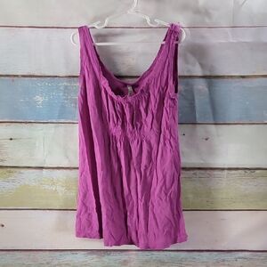 Old Navy Pink Smocked Sleeveless Tank Top